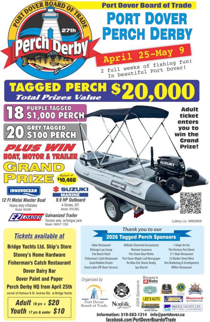 2026 Port Dover Perch Derby Poster. April 25 - May 9 2026